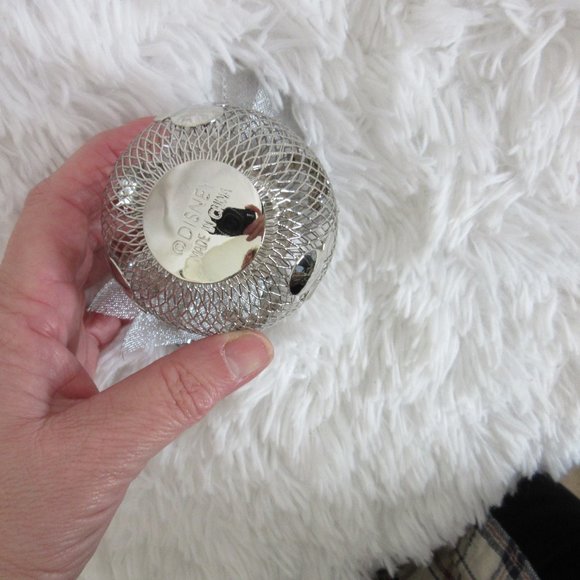 Disney Ornament Mickey Mouse Silver Metal Wire Mesh Christmas Holiday Vintage - Picture 5 of 6